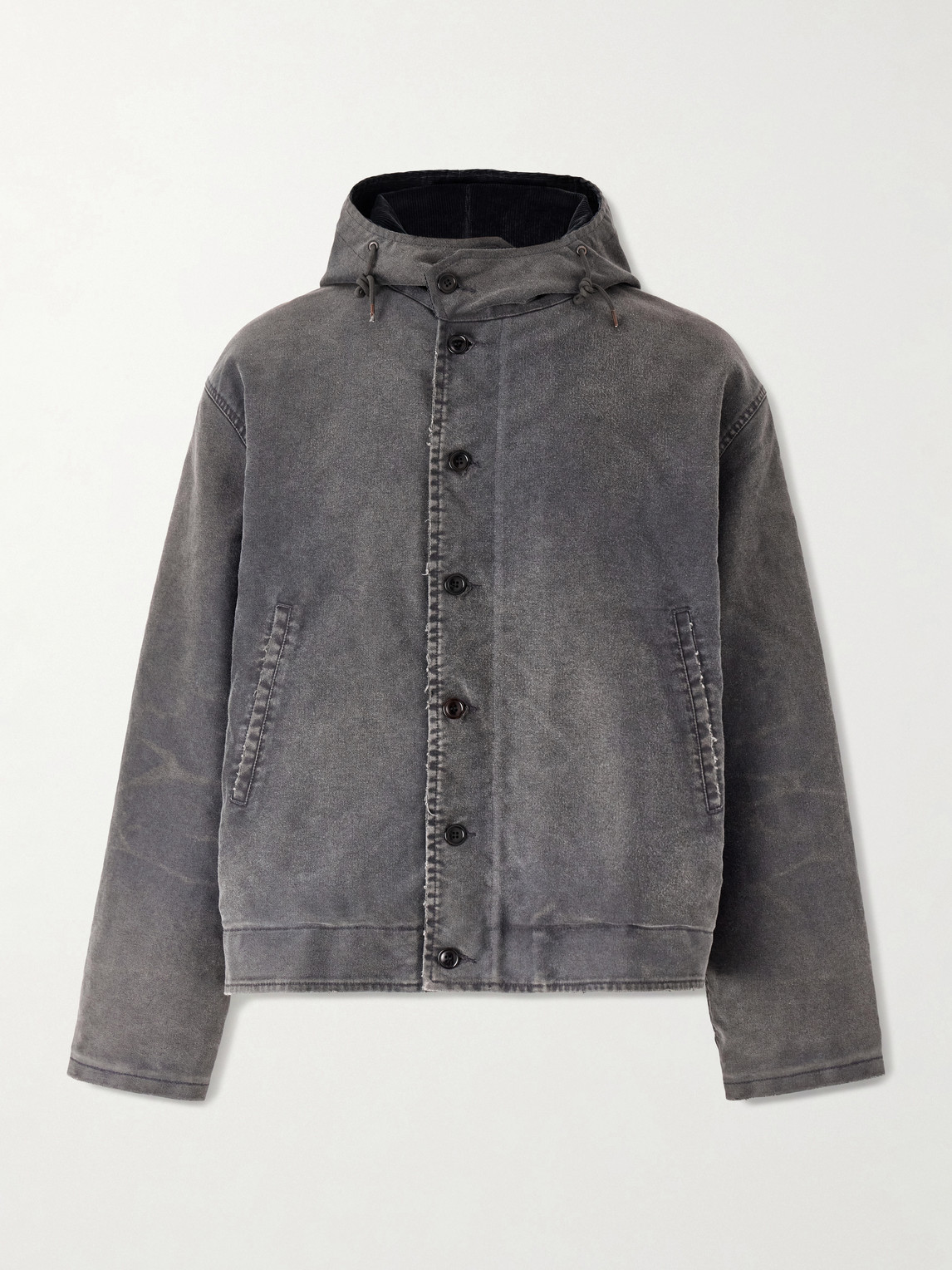 A.presse Hooded Cotton-canvas Jacket In Gray