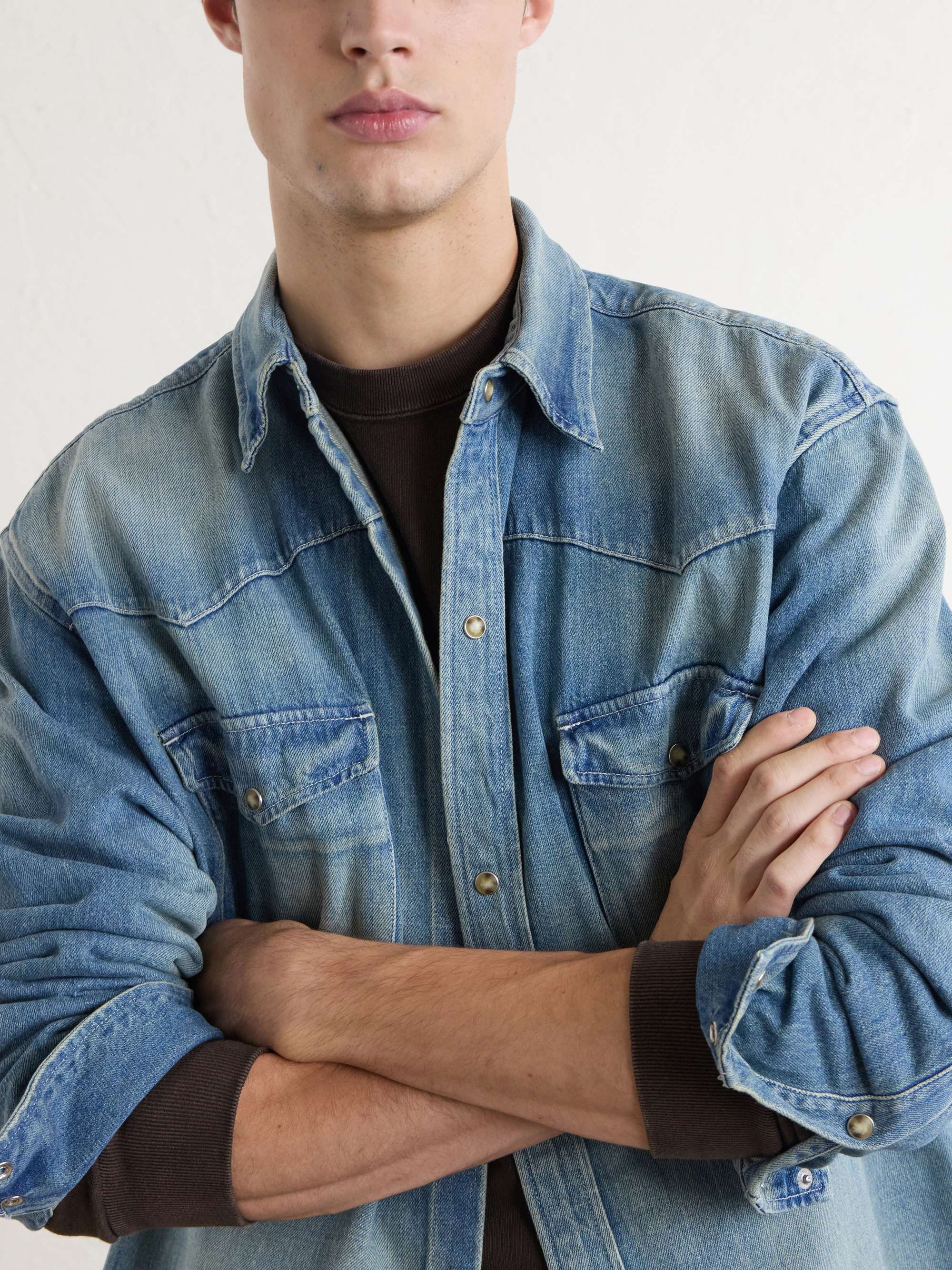 A.PRESSE Vintage Western Denim Shirt for Men | MR PORTER