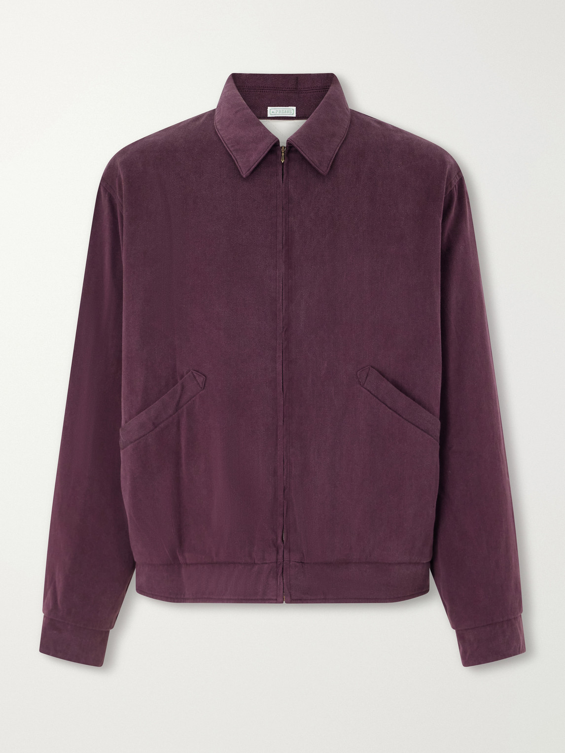 A.presse Silk-blend Gabardine Bomber Jacket In Burgundy
