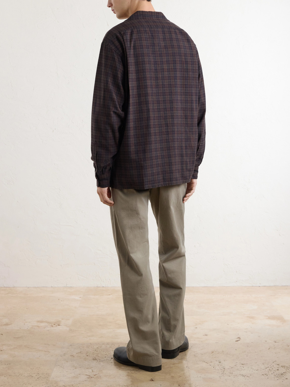 A.PRESSE Camp-Collar Checked Silk Shirt - Men | Thumbnail 4