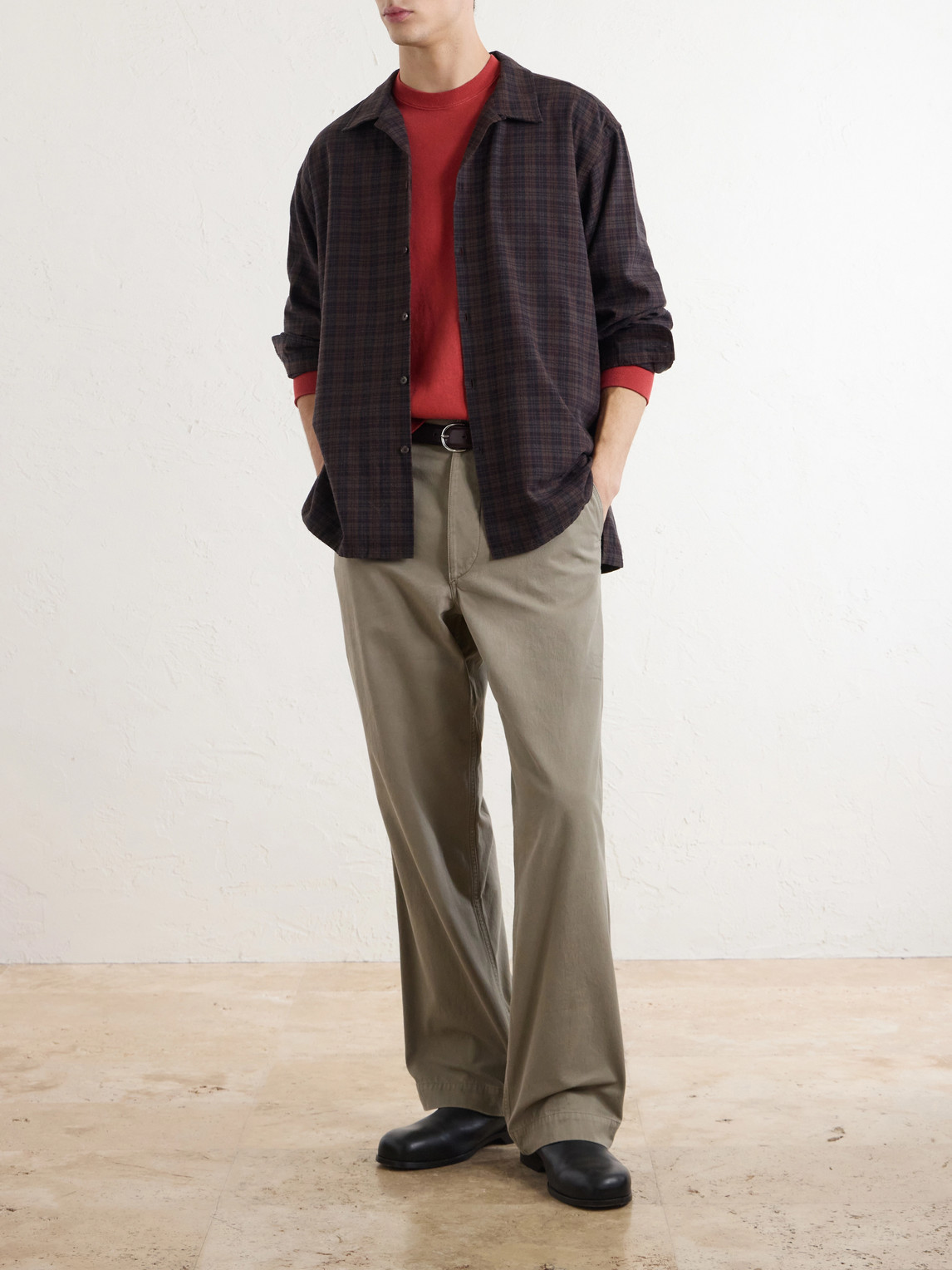 A.PRESSE Camp-Collar Checked Silk Shirt - Men | Thumbnail 2