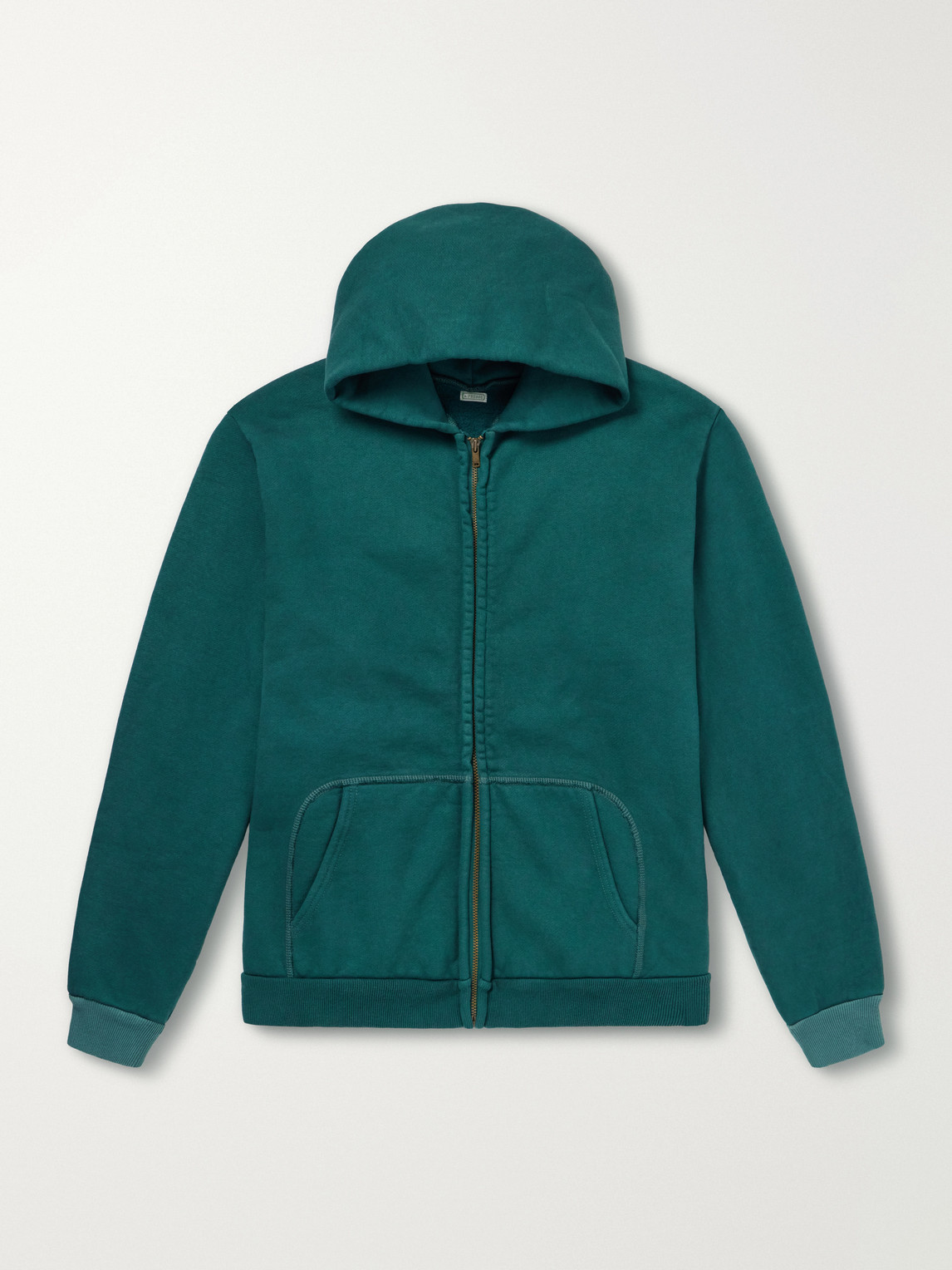 A.presse Vintage Cotton-jersey Zip-up Hoodie In Green