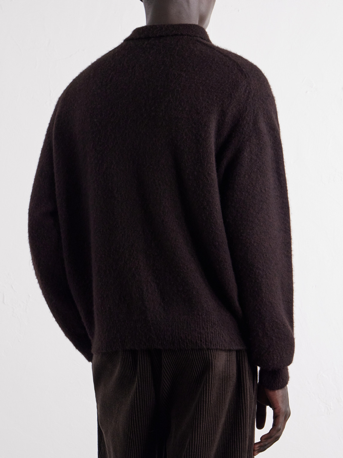 Brushed Cashmere Polo Sweater
