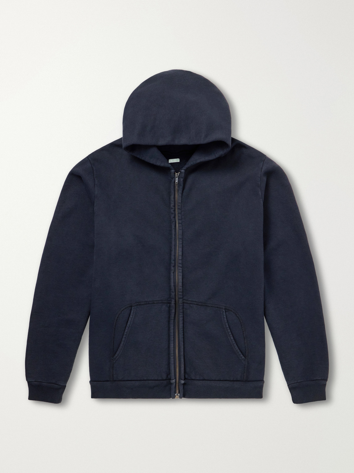 A.presse Vintage Cotton-jersey Zip-up Hoodie In Black
