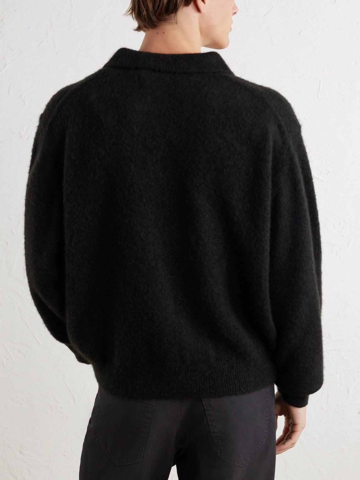 Brushed Cashmere Polo Sweater