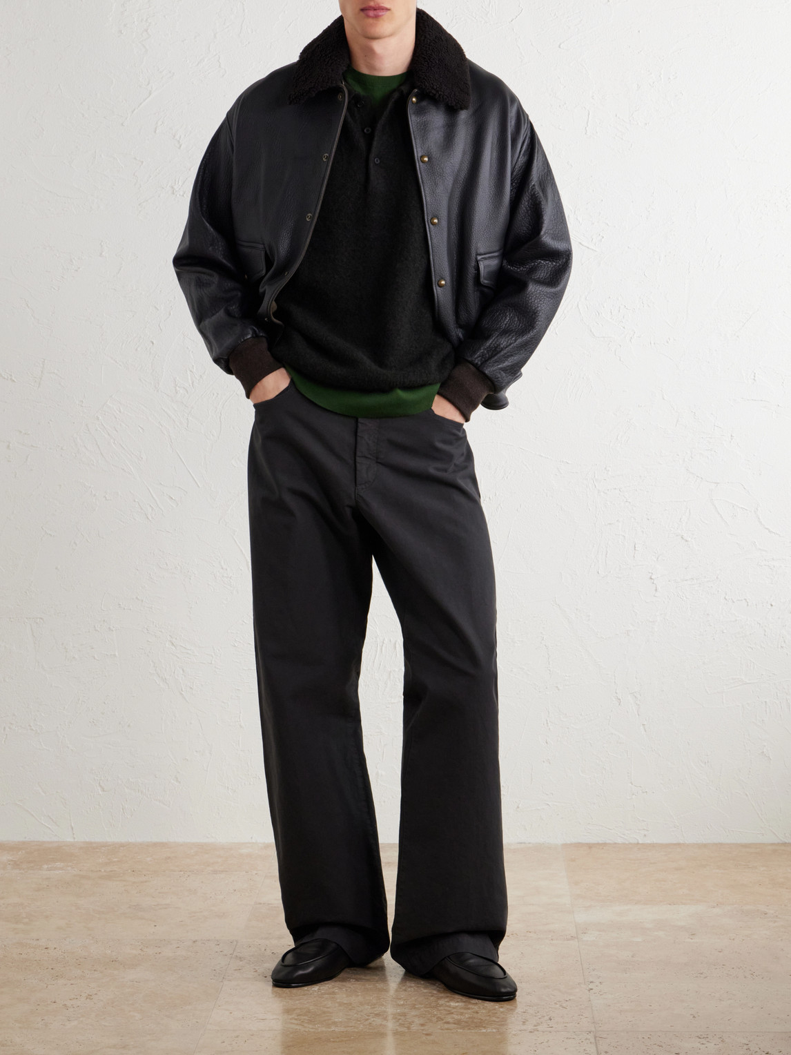 Brushed Cashmere Polo Sweater