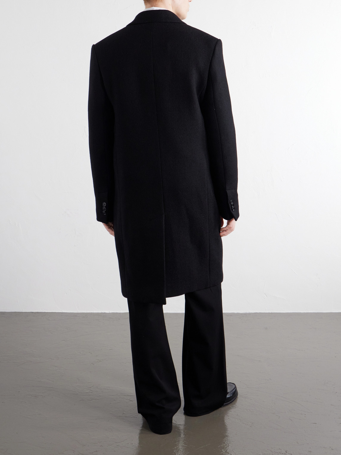 Double-Breasted Virgin Wool-Gabardine Coat