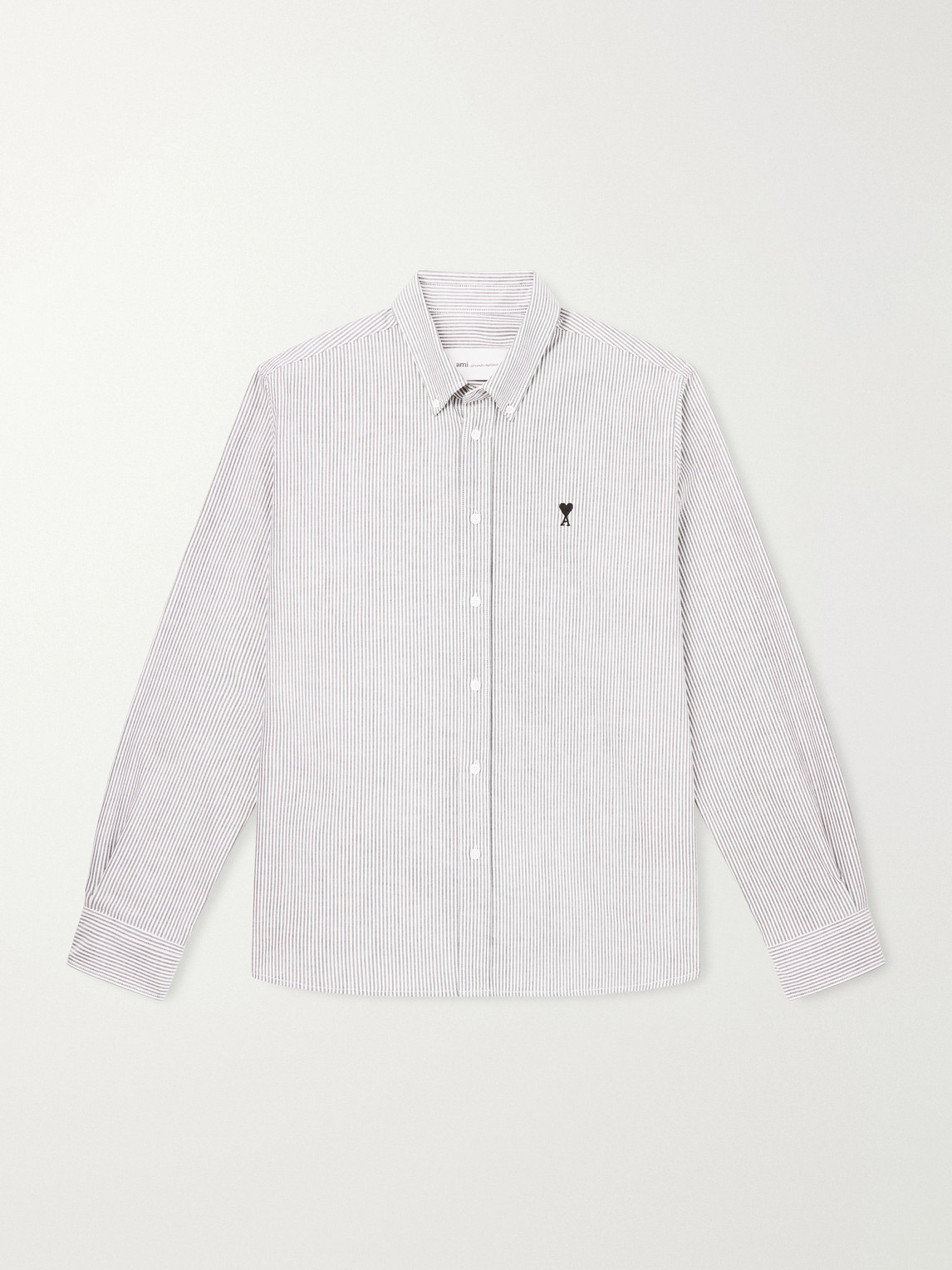 Logo-Embroidered Striped Cotton-Oxford Shirt
