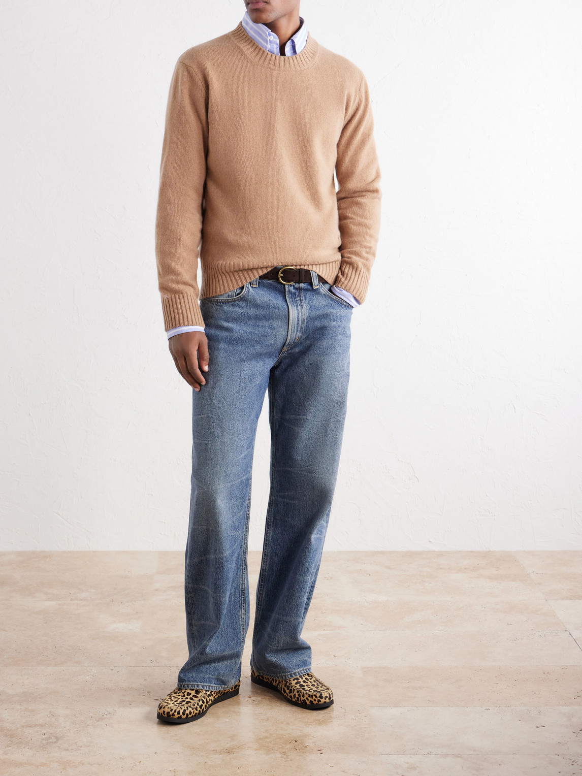 Logo-Embroidered Cashmere And Wool-Blend Sweater