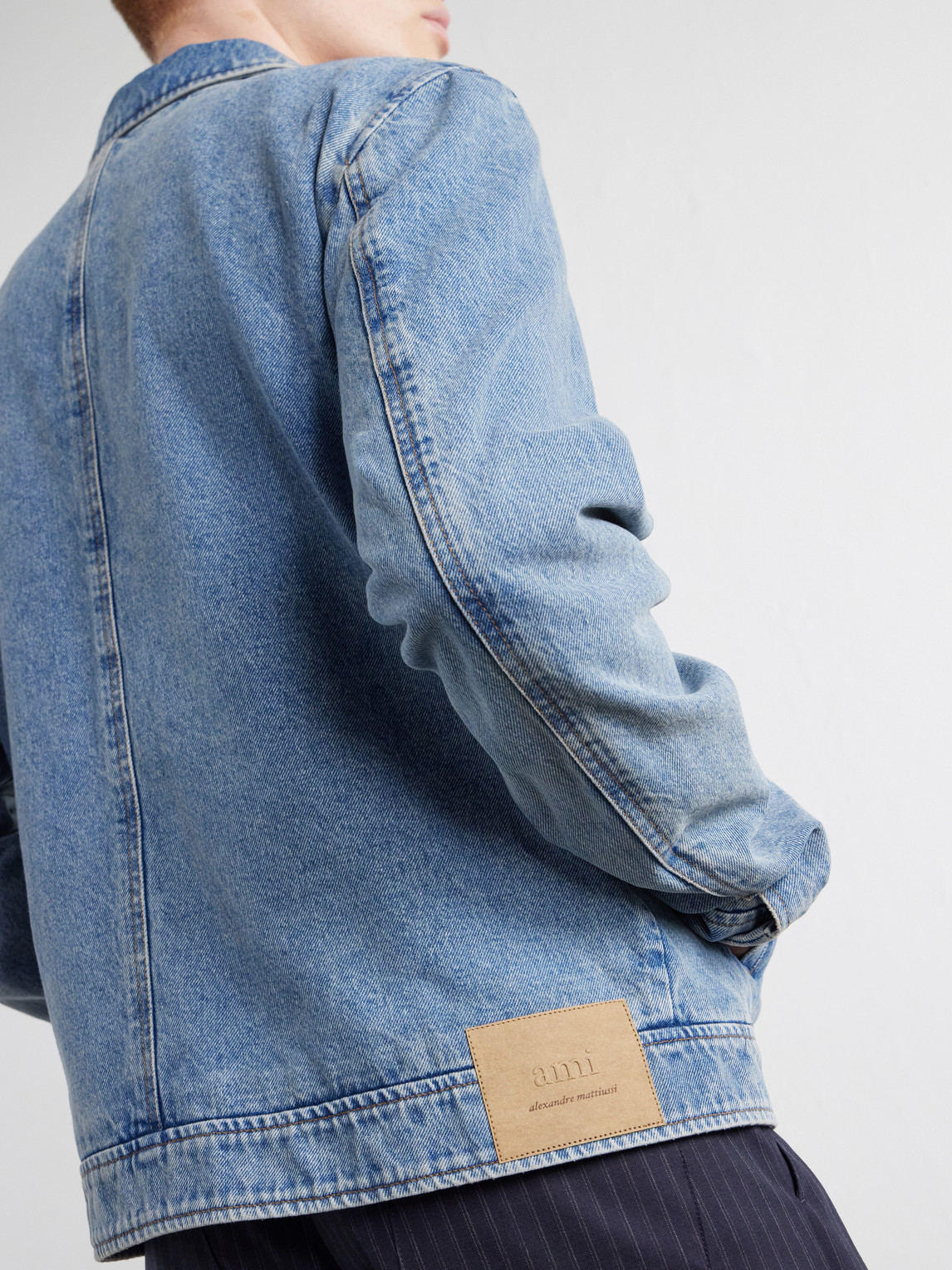 Logo-Embroidered Washed-Denim Jacket
