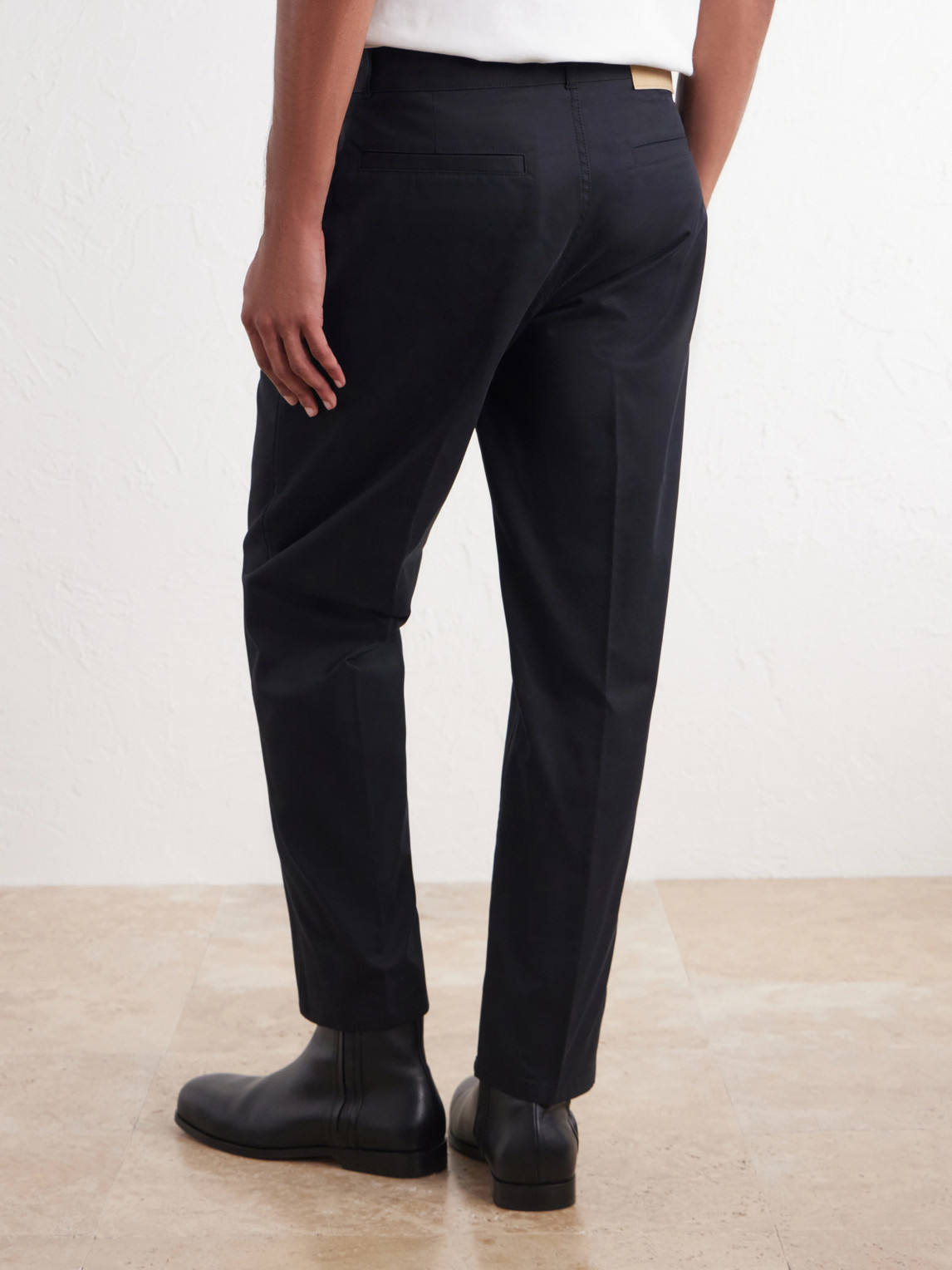 Parisian-Fit Straight-Leg Cotton-Gabardine Trousers