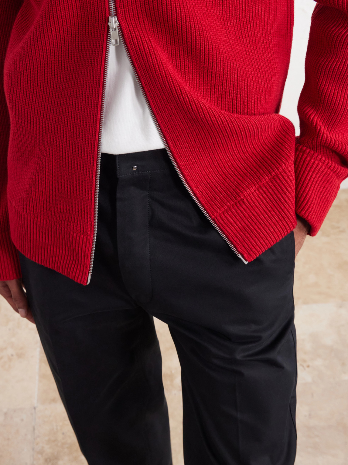 Parisian-Fit Straight-Leg Cotton-Gabardine Trousers