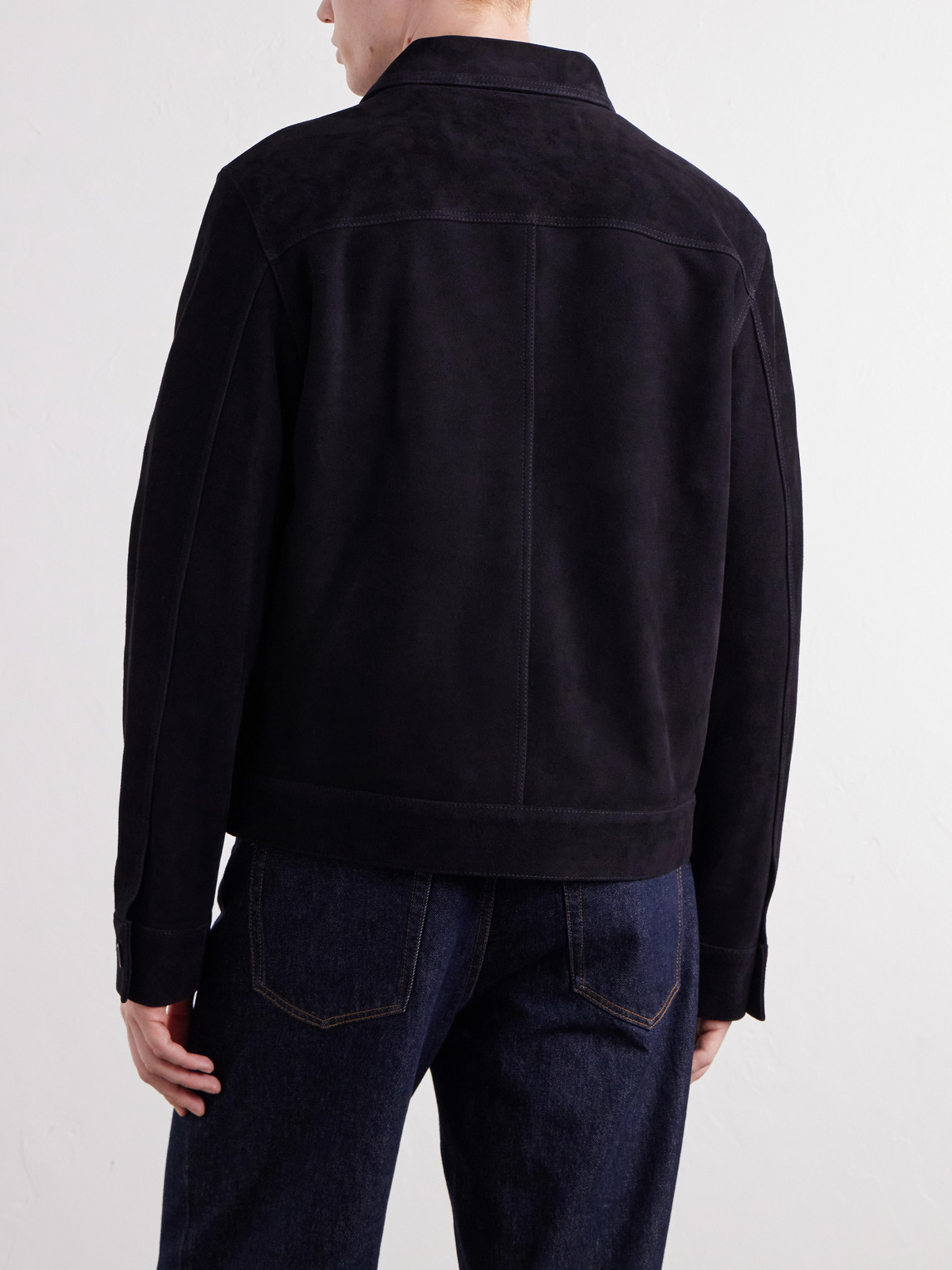 Logo-Embossed Suede Jacket