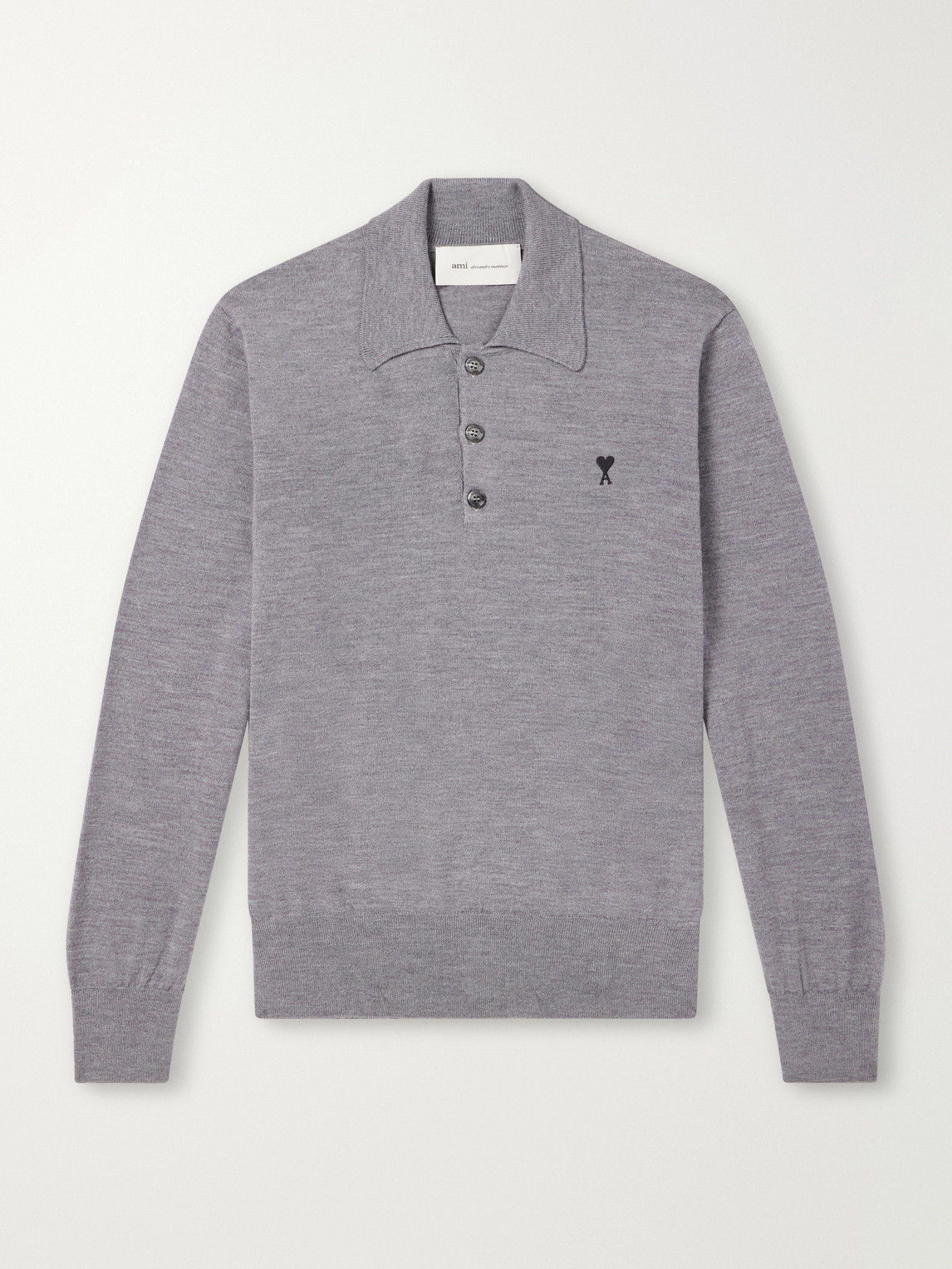 Logo-Embroidered Merino Wool Polo Shirt