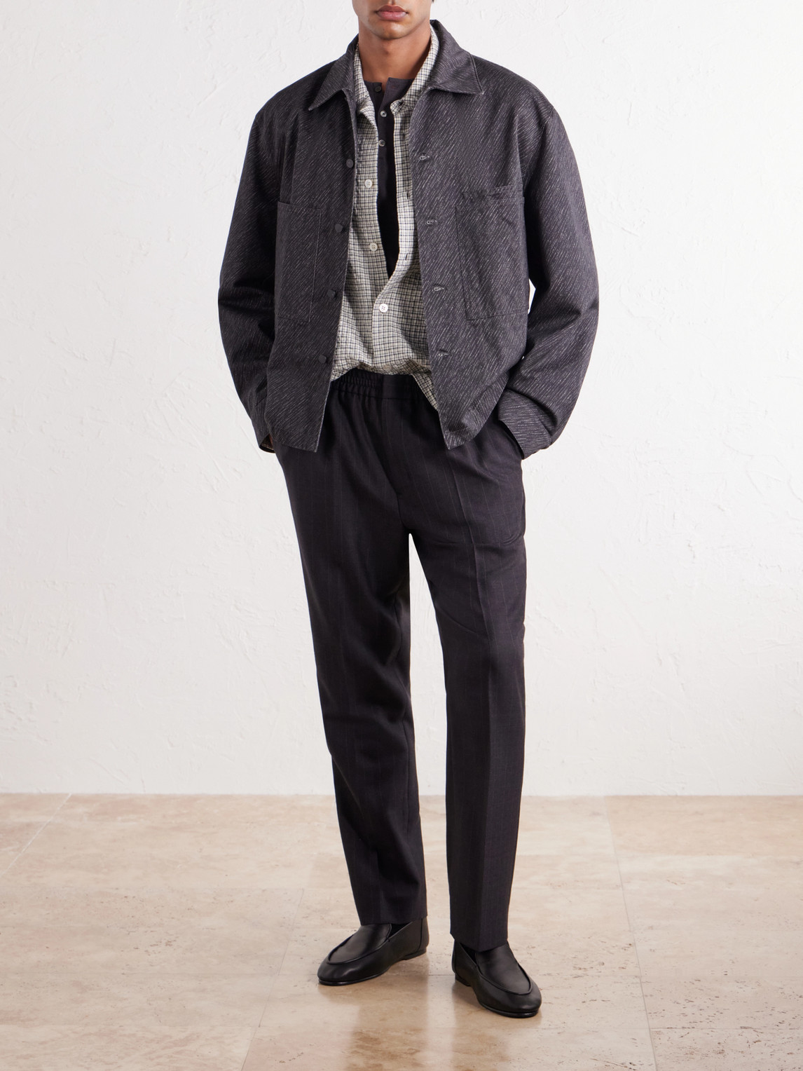 Tapered Pinstriped Wool-Blend Trousers