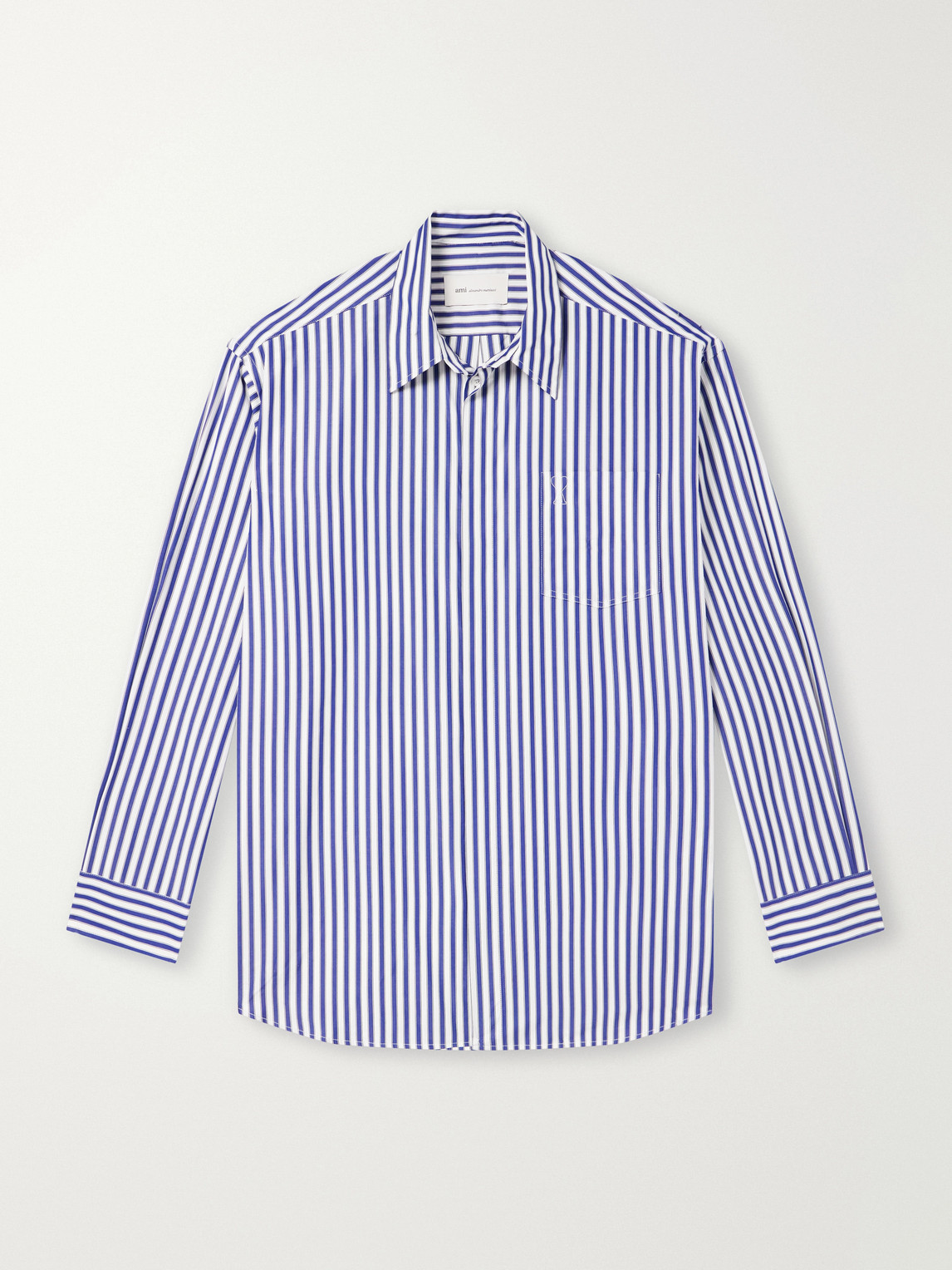 Logo-Embroidered Striped Cotton Shirt