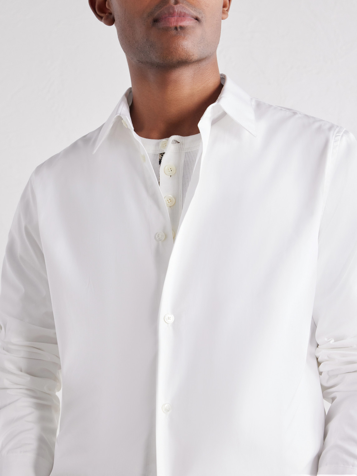 Tailor Logo-Embroidered Cotton-Poplin Shirt