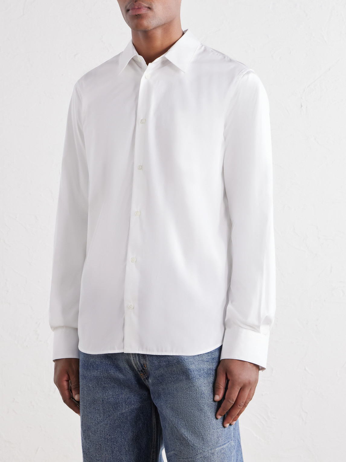 Tailor Logo-Embroidered Cotton-Poplin Shirt