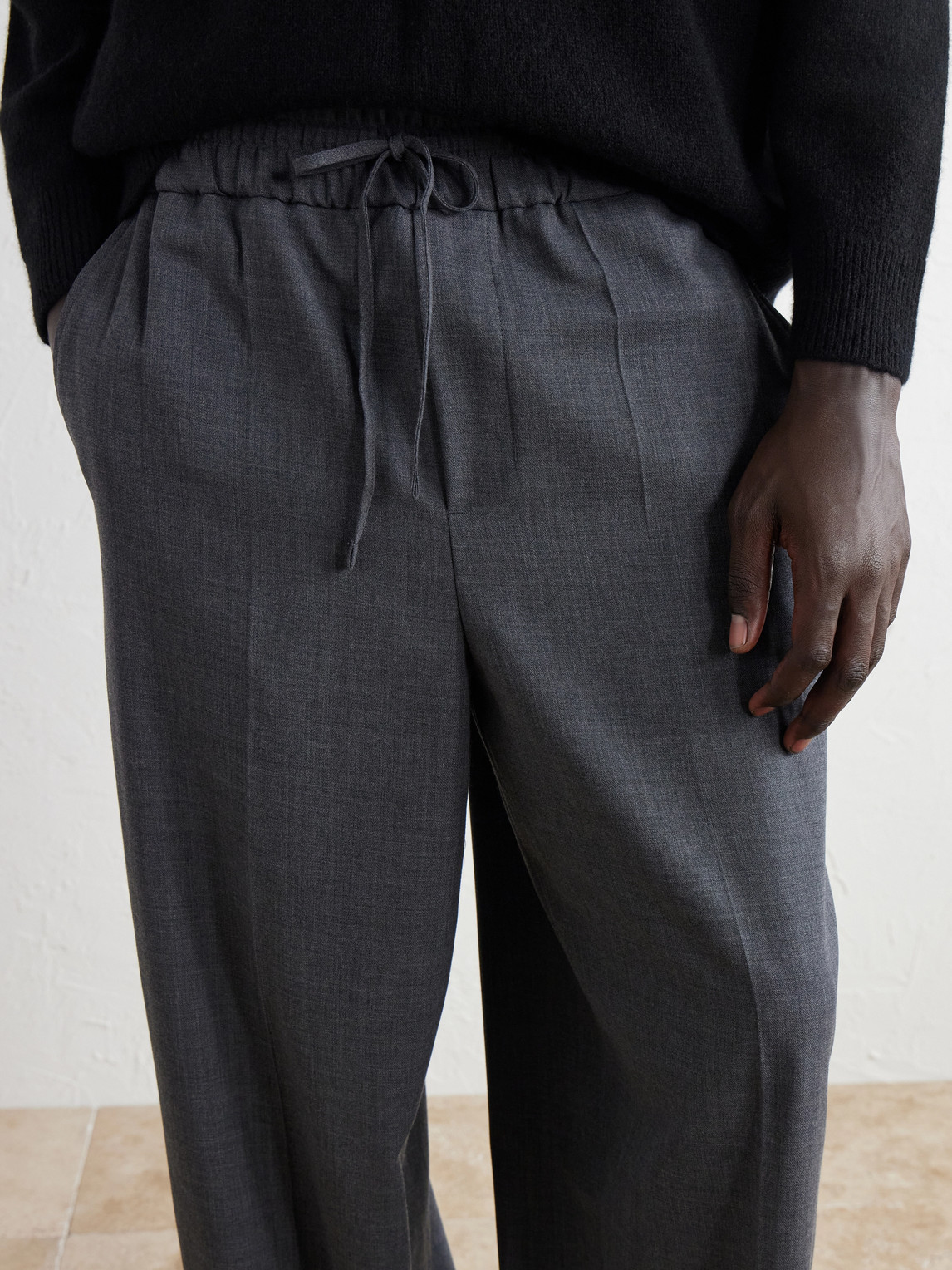 Wide-Leg Virgin Wool Trousers