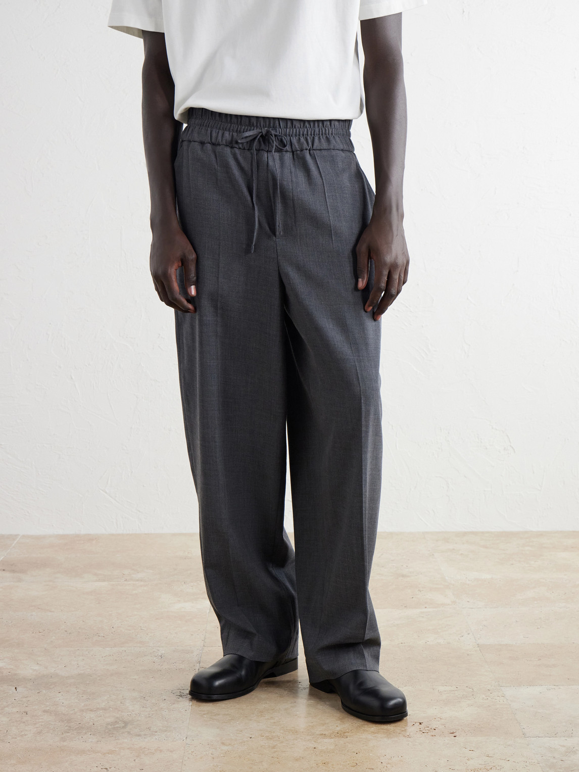 Wide-Leg Virgin Wool Trousers