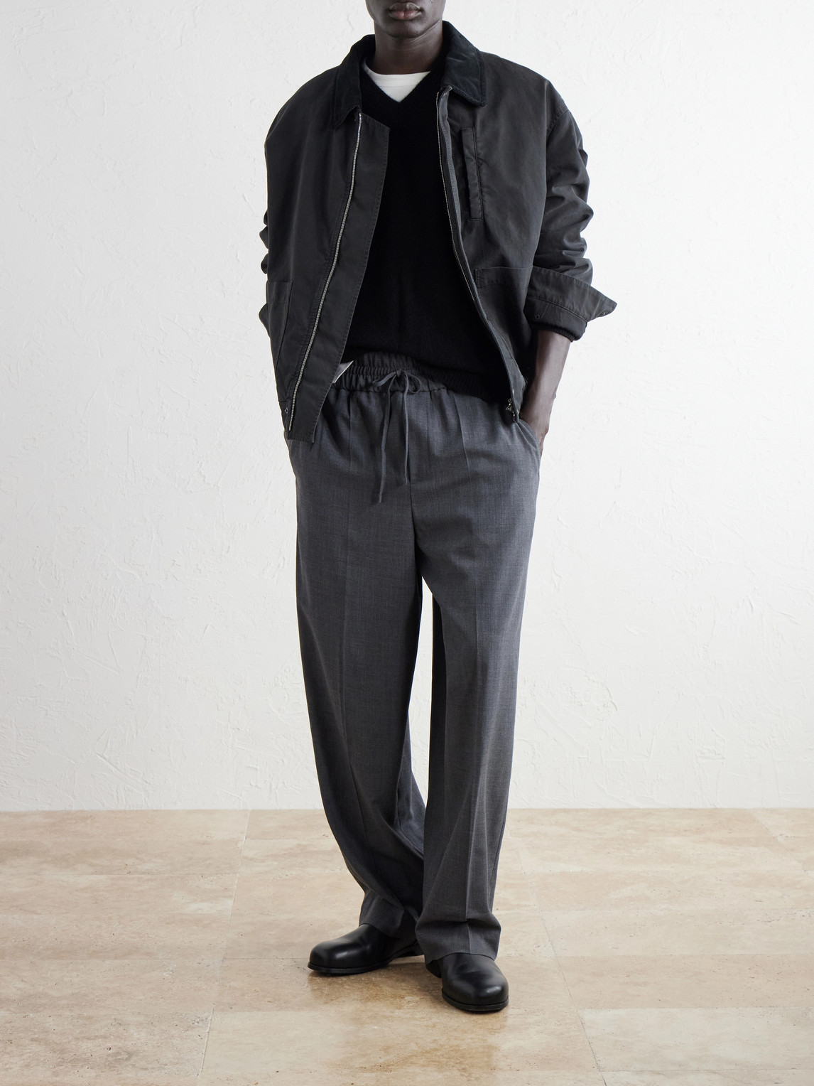 Wide-Leg Virgin Wool Trousers