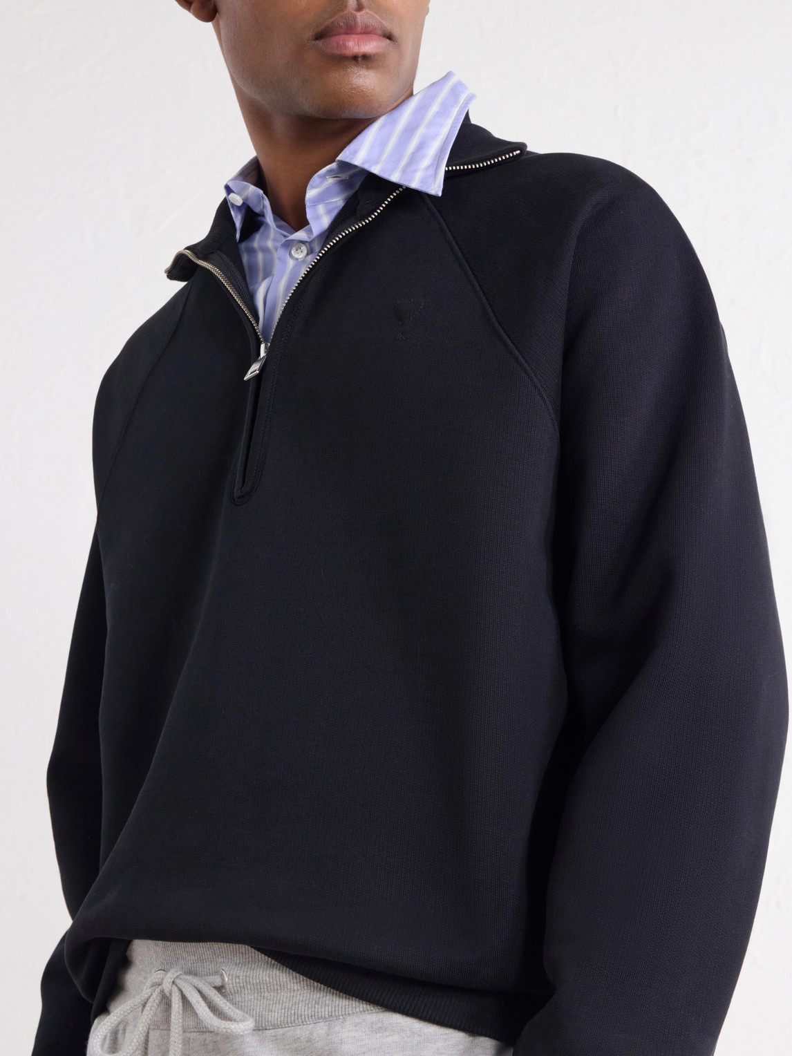 Logo-Embroidered Cotton-Jersey Half-Zip Sweatshirt