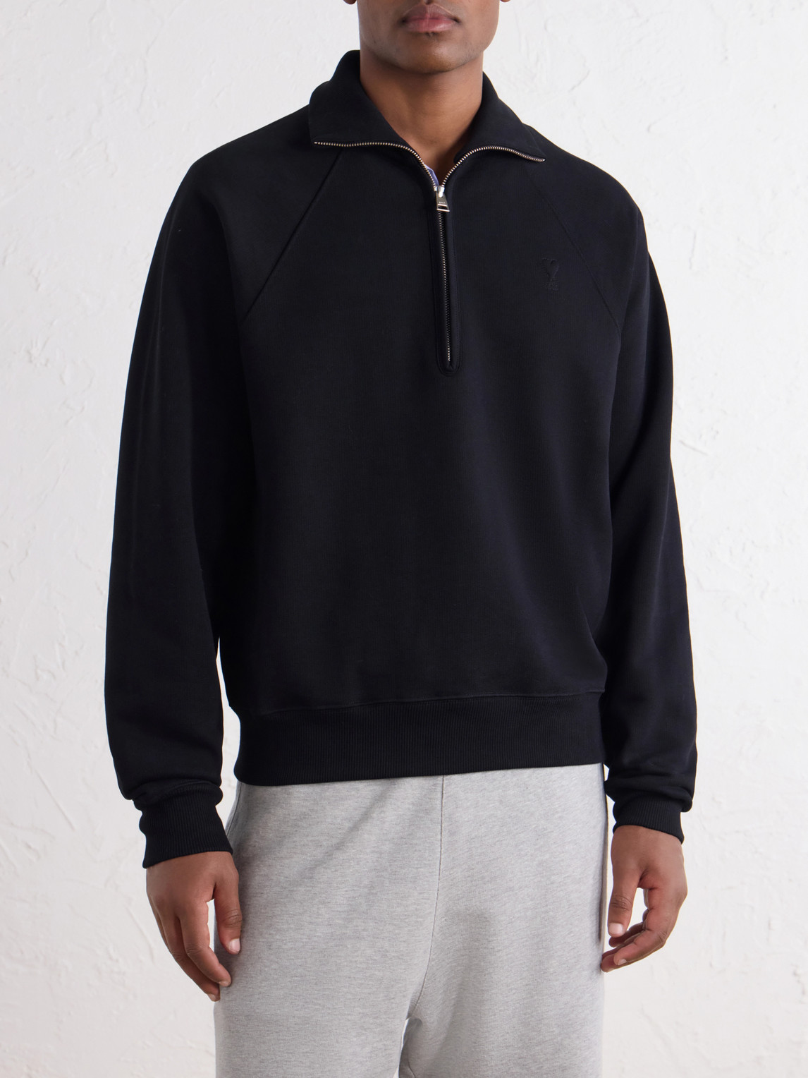 Logo-Embroidered Cotton-Jersey Half-Zip Sweatshirt