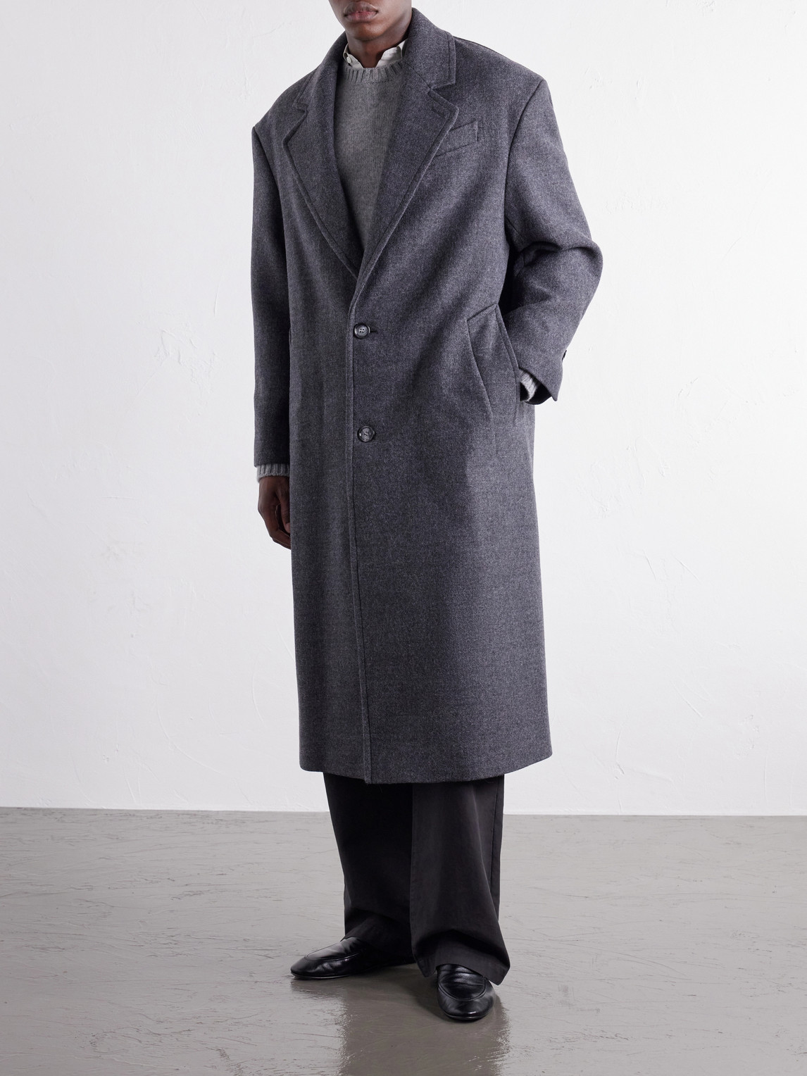 Boiled Virgin Wool-Gabardine Coat