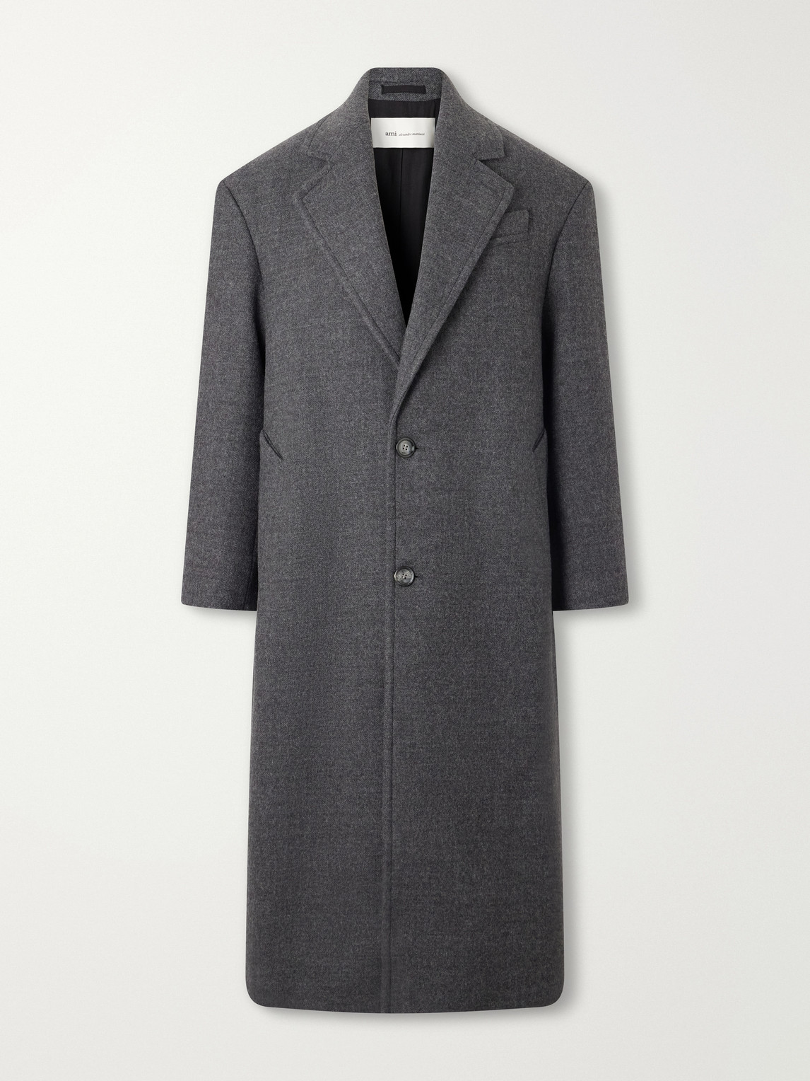 Ami Alexandre Mattiussi Boiled Virgin Wool-gabardine Coat In White