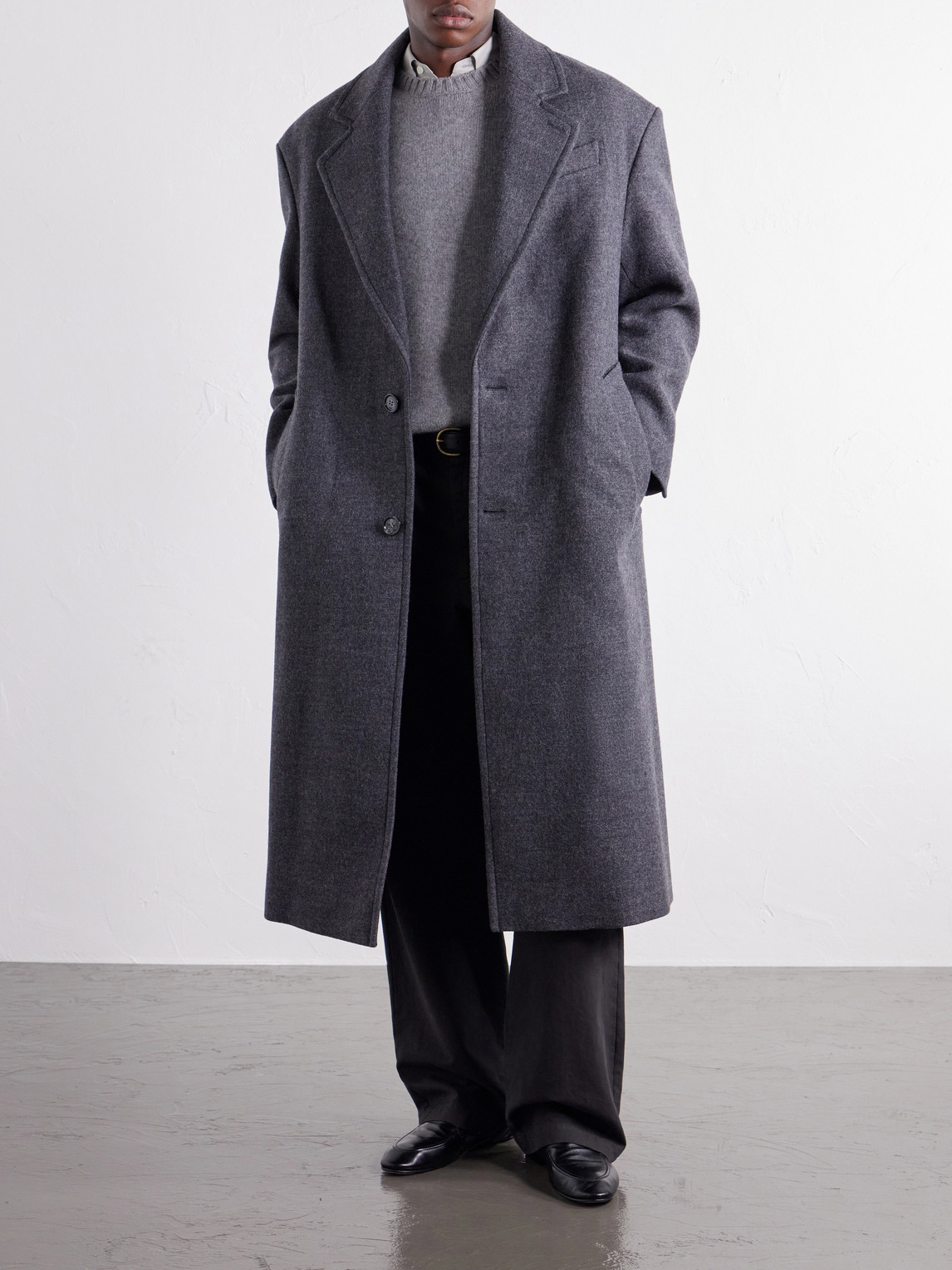 Boiled Virgin Wool-Gabardine Coat