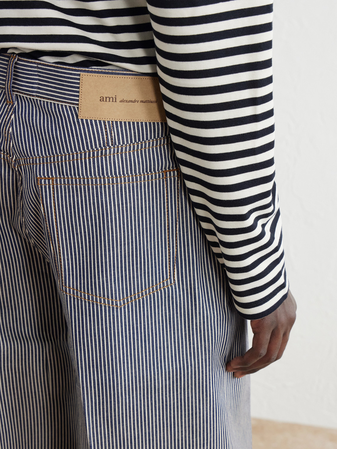 Wide-Leg Striped Jeans