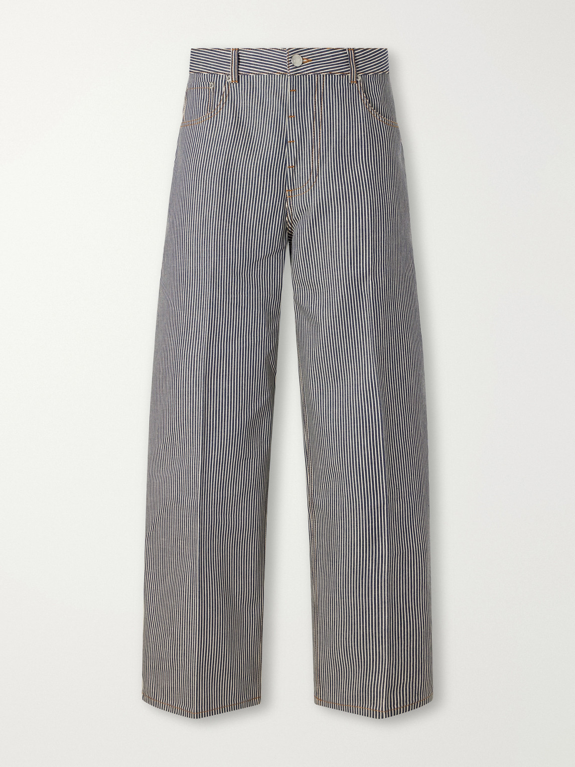 Wide-Leg Striped Jeans