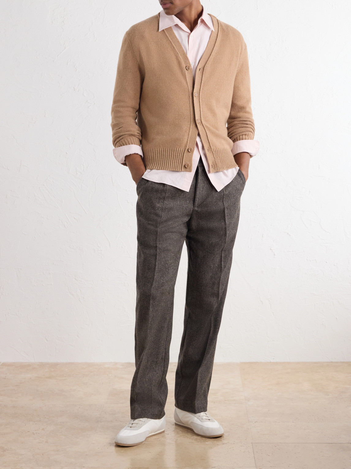 Logo-Embroidered Cashmere And Wool-Blend Cardigan
