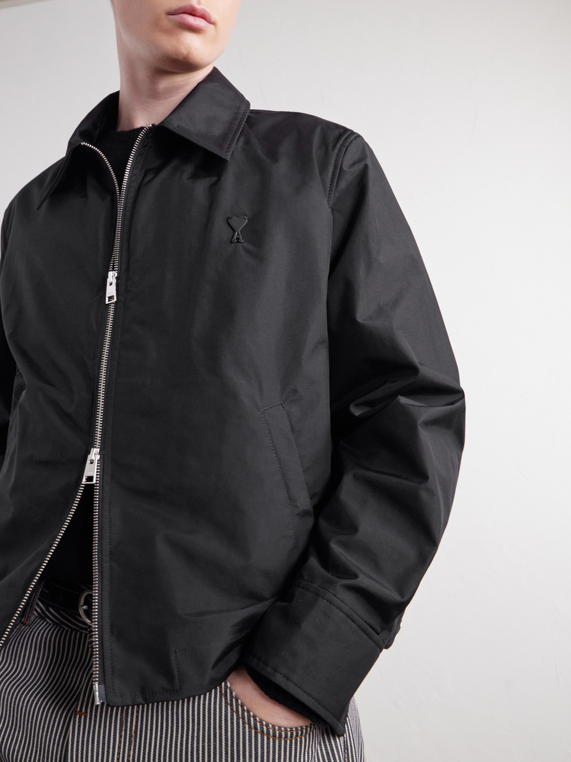 Logo-Appliquéd Shell Blouson Jacket