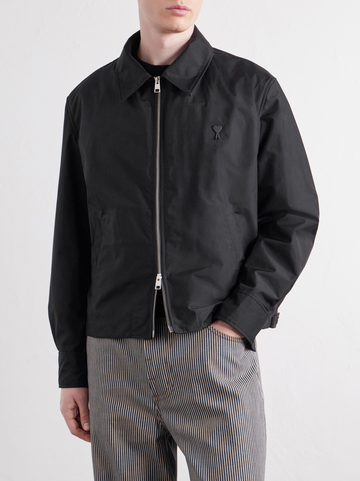 Logo-Appliquéd Shell Blouson Jacket