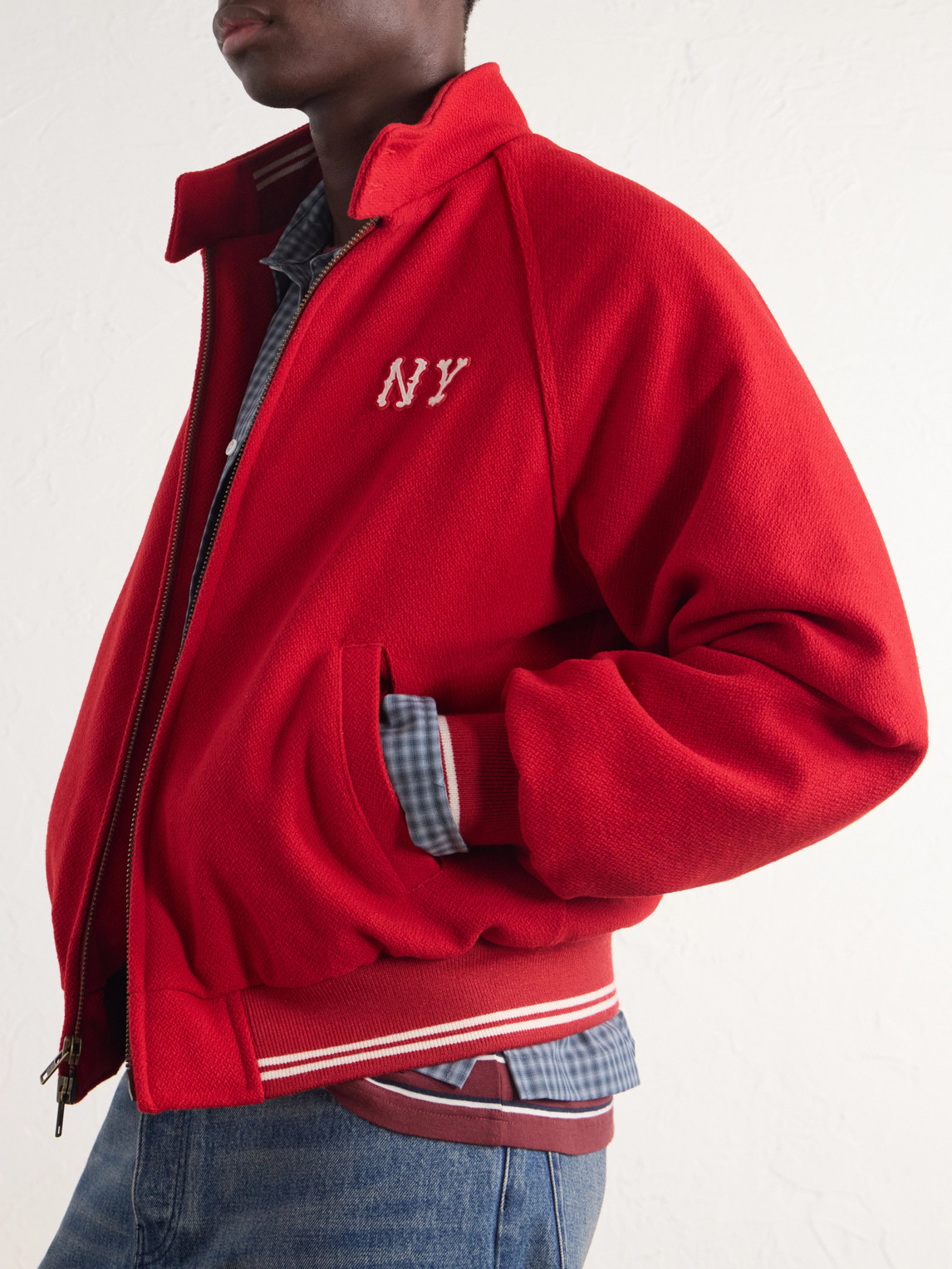 Aimé Leon Dore - Ny Highlanders Logo-Embroidered Wool-Blend Varsity Jacket