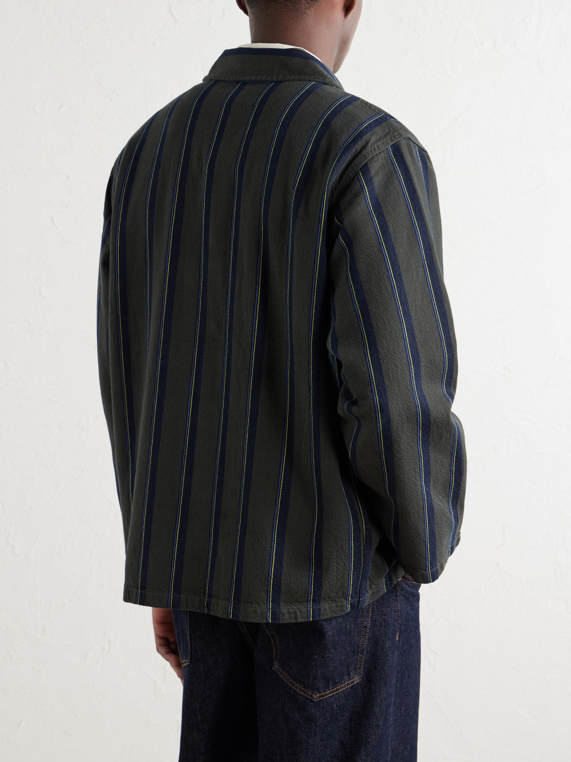 Aimé Leon Dore - Logo-Appliquéd Striped Denim Jacket