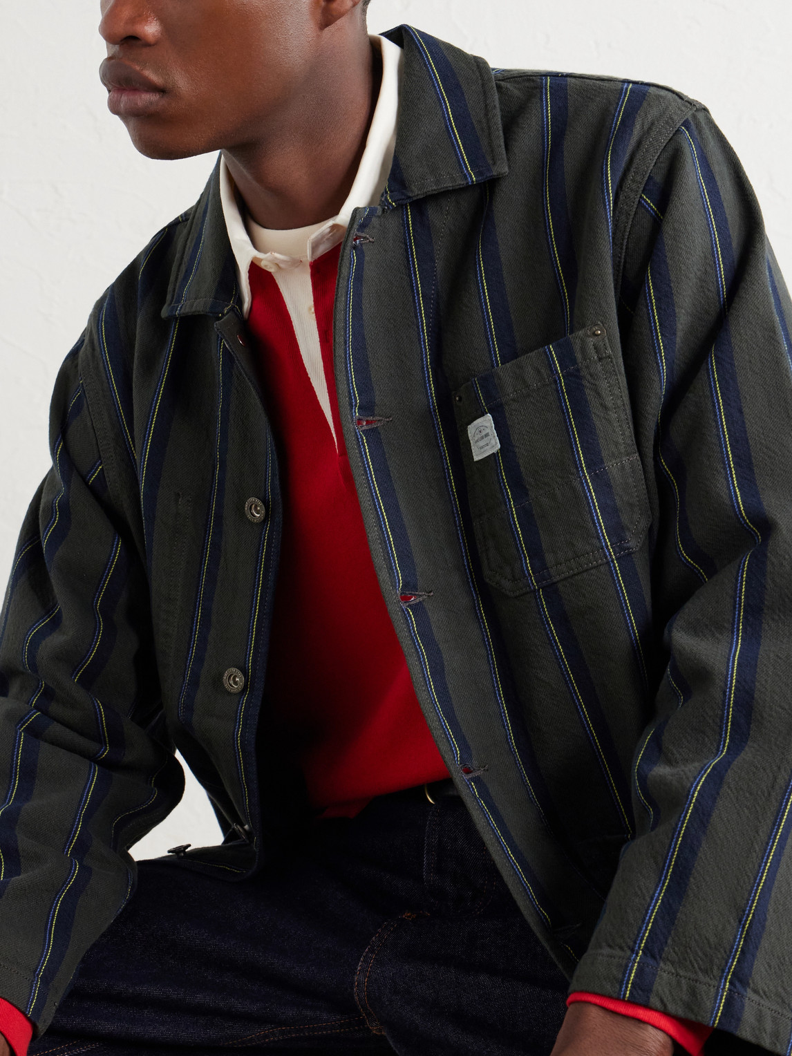 Aimé Leon Dore - Logo-Appliquéd Striped Denim Jacket