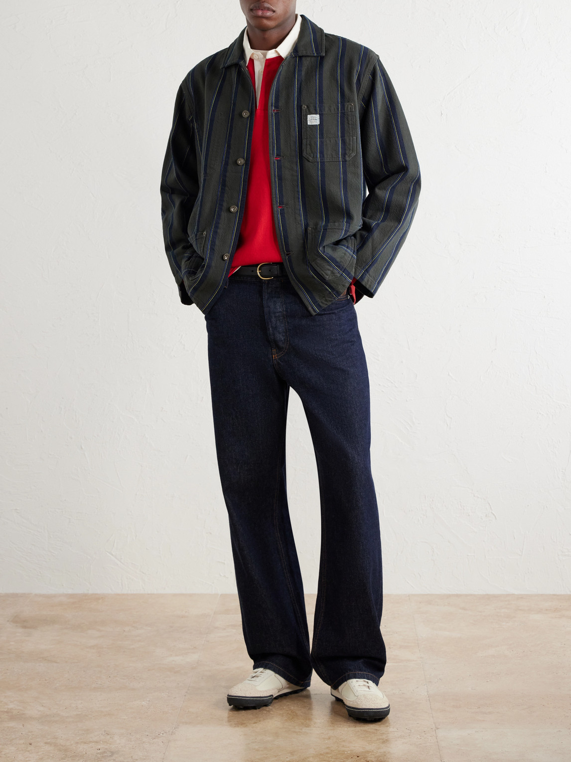 Aimé Leon Dore - Logo-Appliquéd Striped Denim Jacket