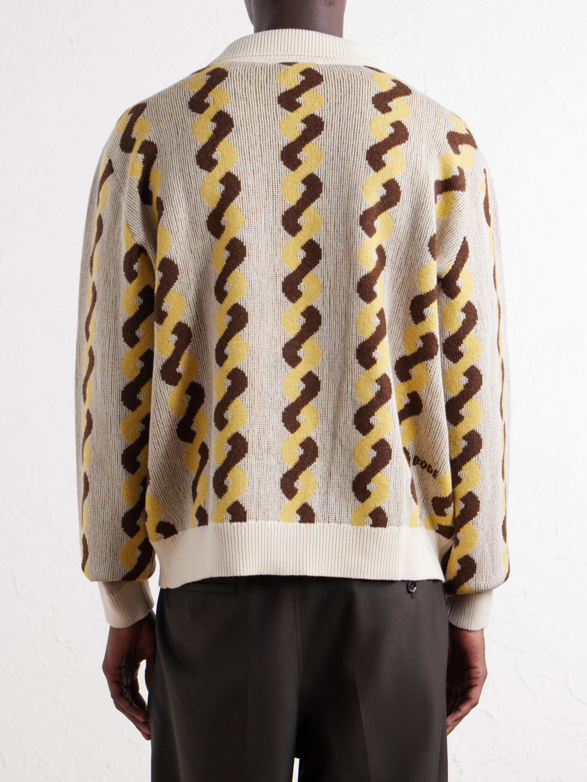 Lasso Jacquard-Knit Cotton, Alpaca And Merino Wool-Blend Polo Sweater