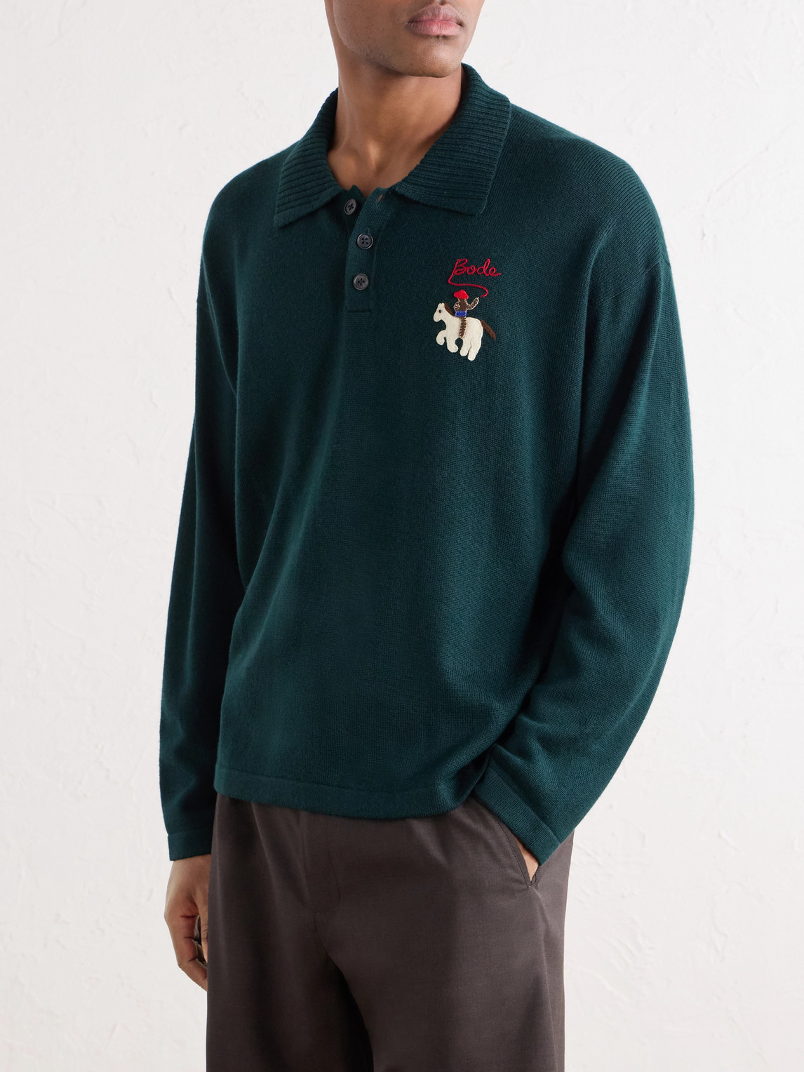 Logo-Detailed Merino Wool Polo Shirt