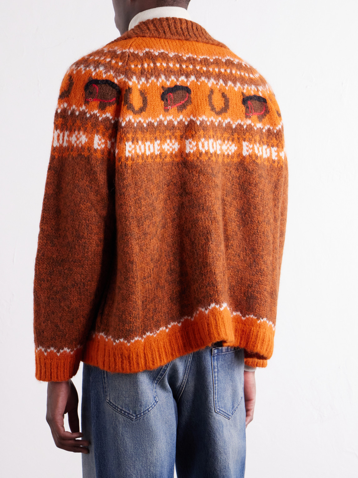 Corral Intarsia-Knit Alpaca-Blend Cardigan