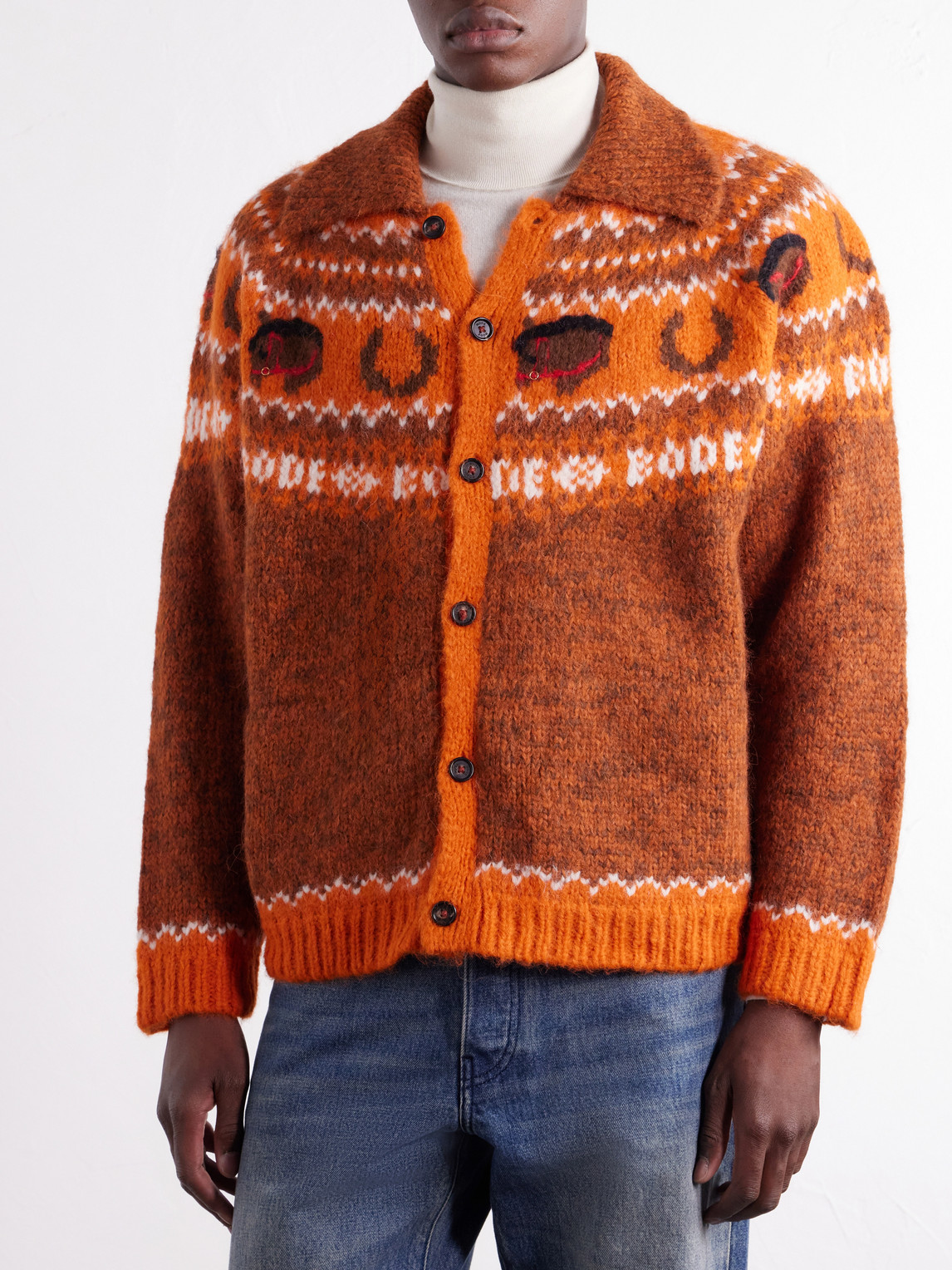 Corral Intarsia-Knit Alpaca-Blend Cardigan