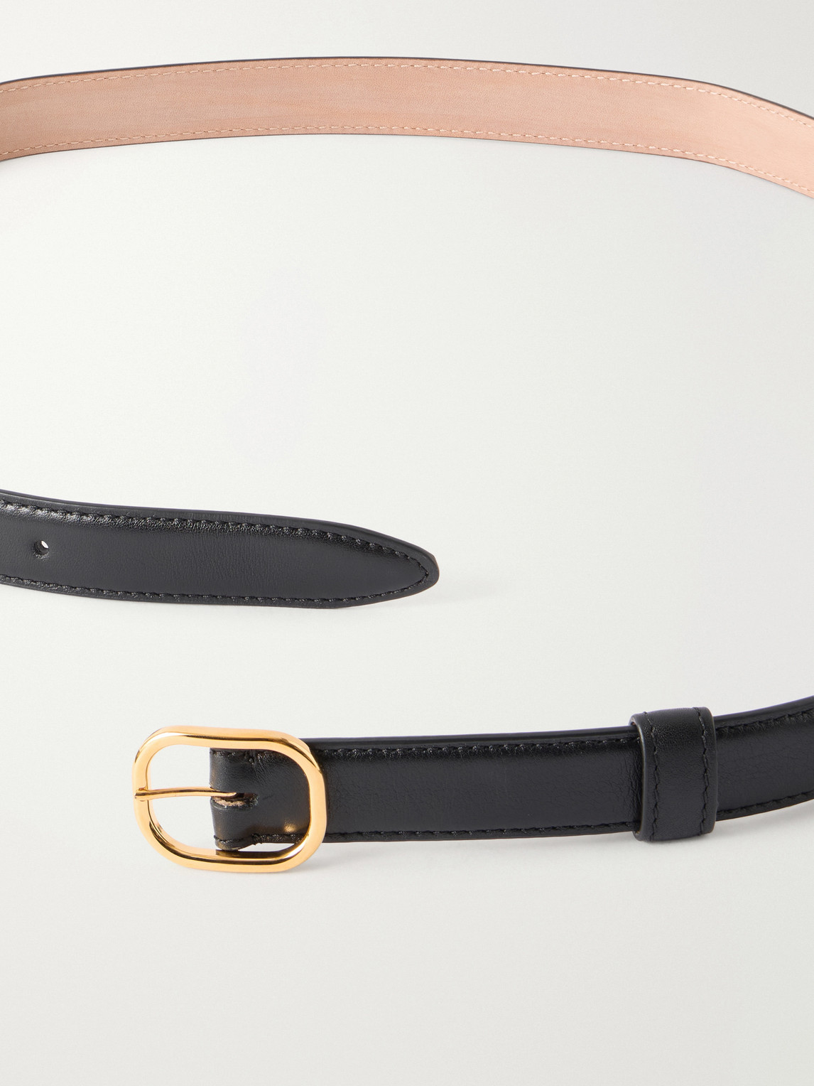 Husbands 1.5cm Leather Belt In Black