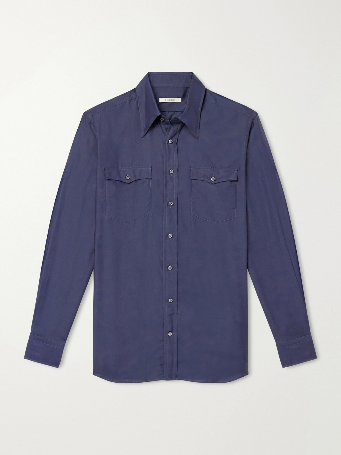 Husbands – Cotton and Silk-Blend Twill Shirt