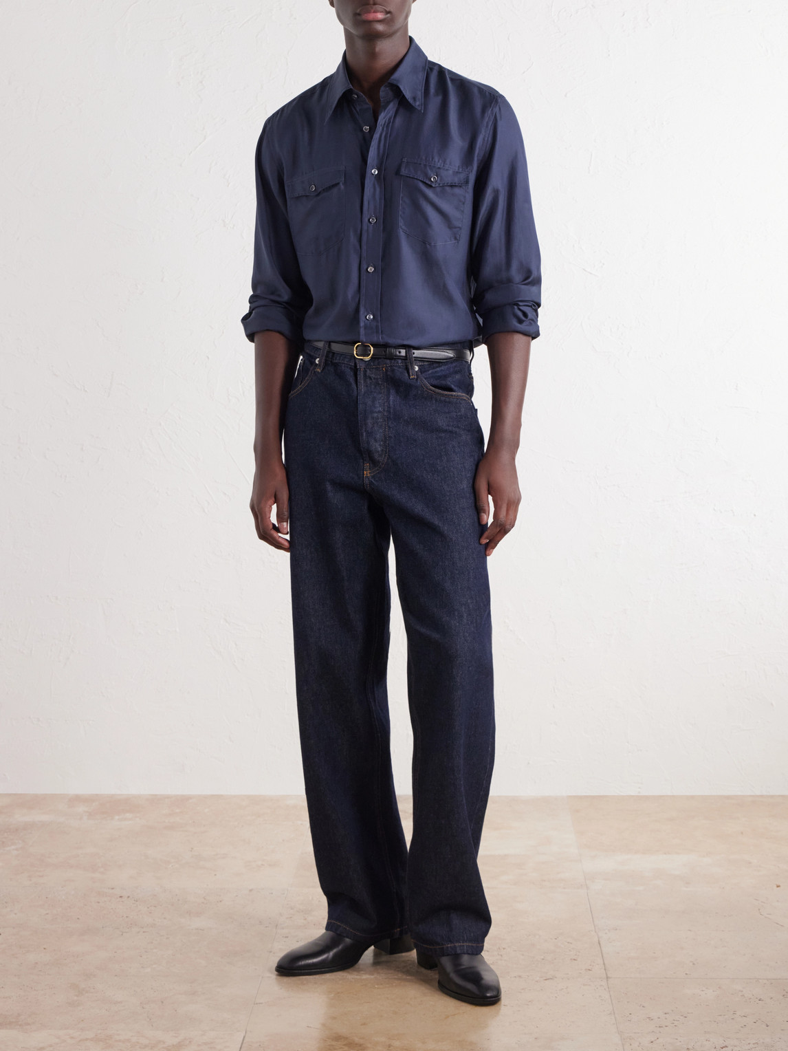 Cotton And Silk-Blend Twill Shirt