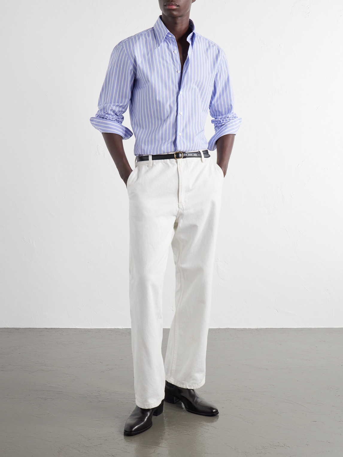 Striped Supima Cotton-Poplin Shirt