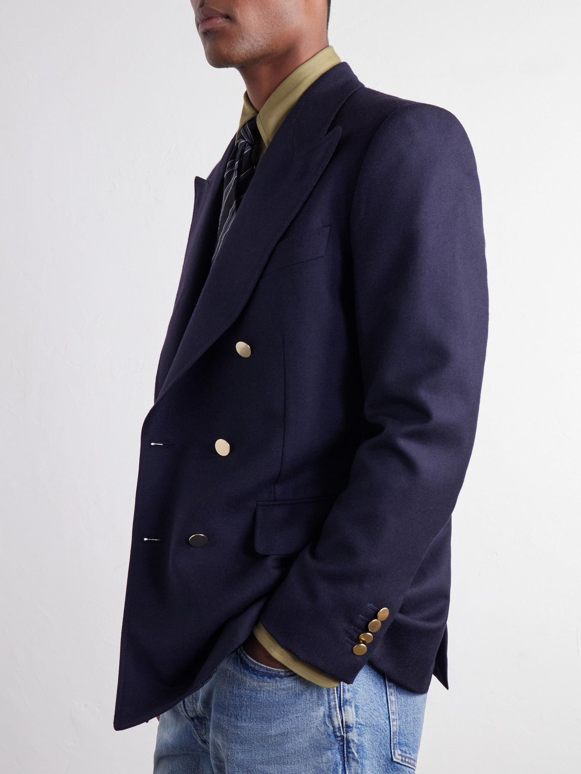 Double-Breasted Wool-Twill Blazer