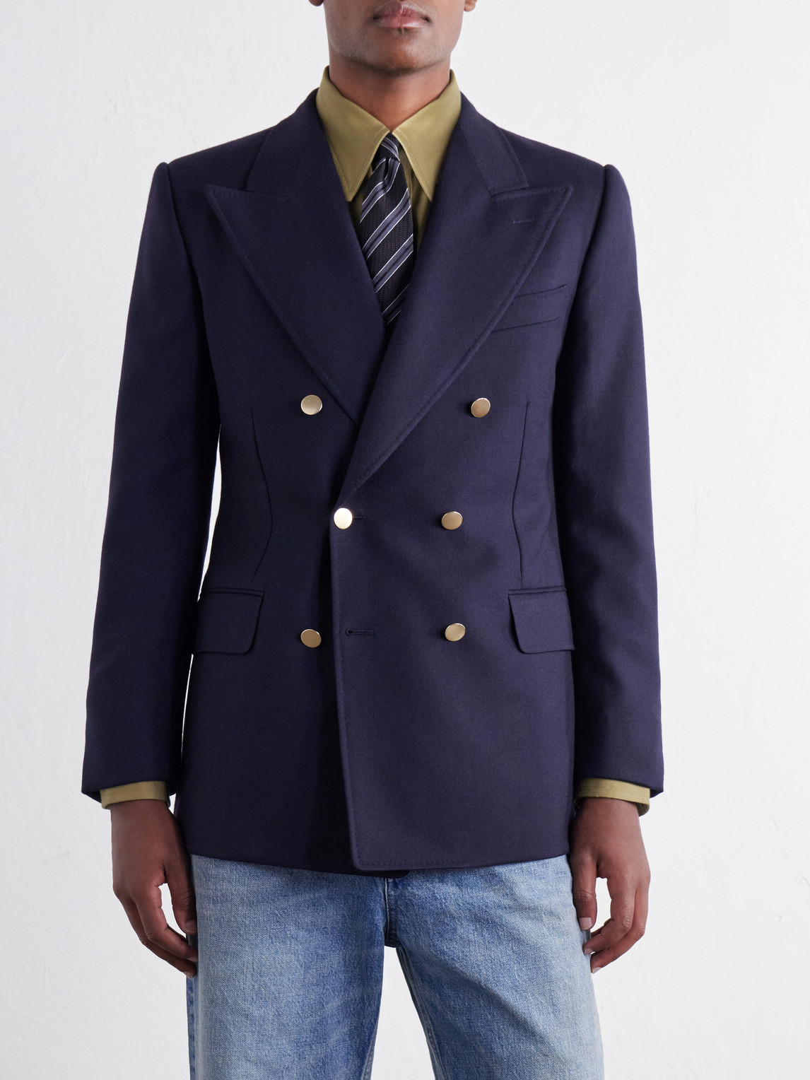 Double-Breasted Wool-Twill Blazer