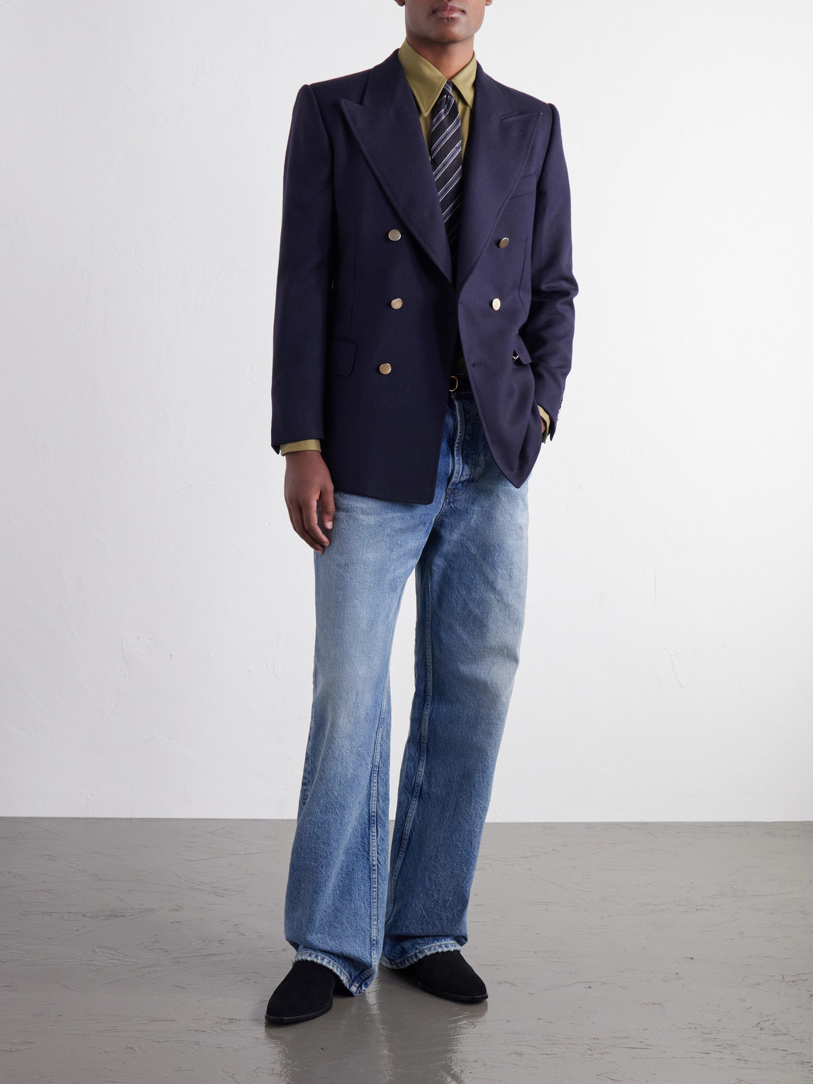Double-Breasted Wool-Twill Blazer